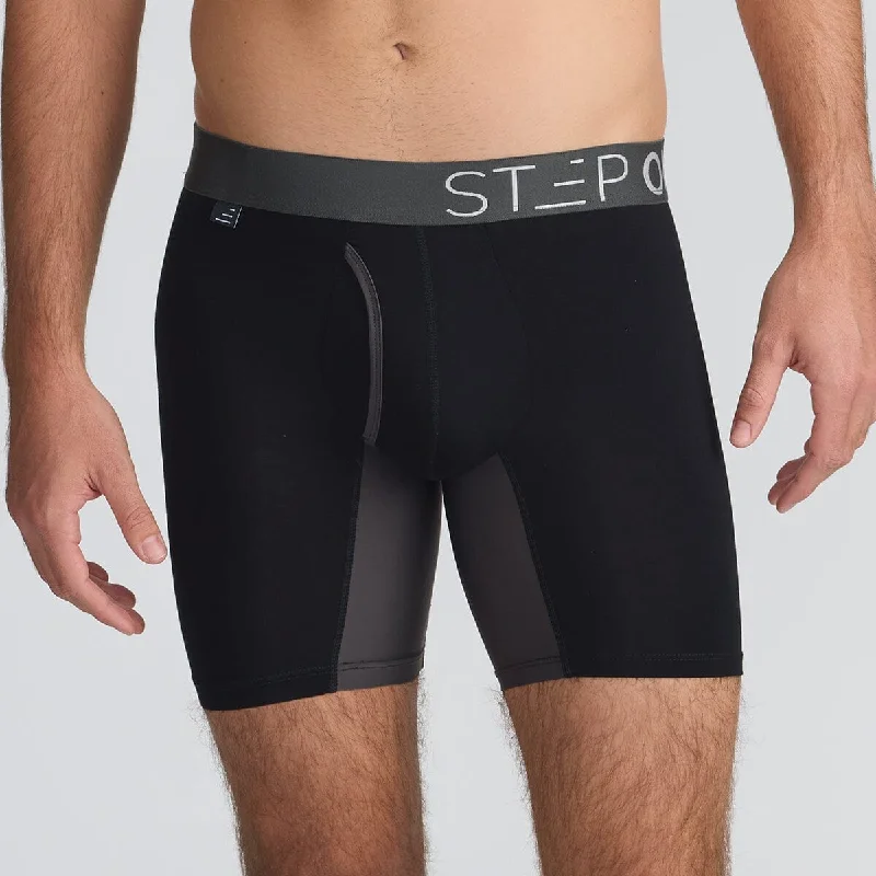 eco - friendly recycled women boyshortBoxer Brief Fly - Black Currants