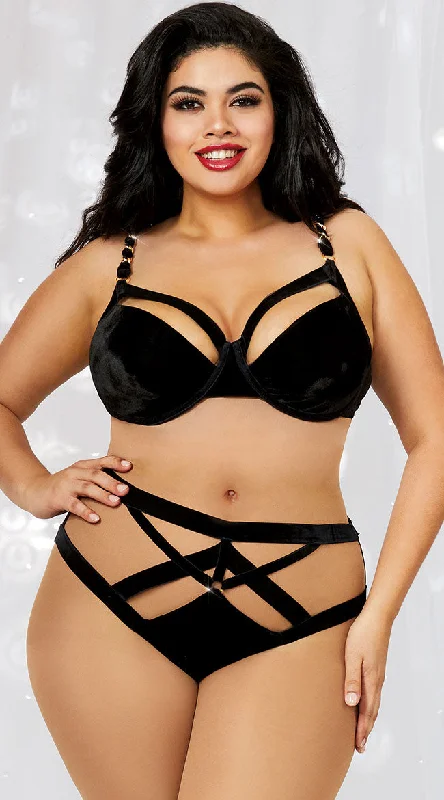 minimizer plus size bras for curvy figuresPlus Size Crossing Chain Bra Set