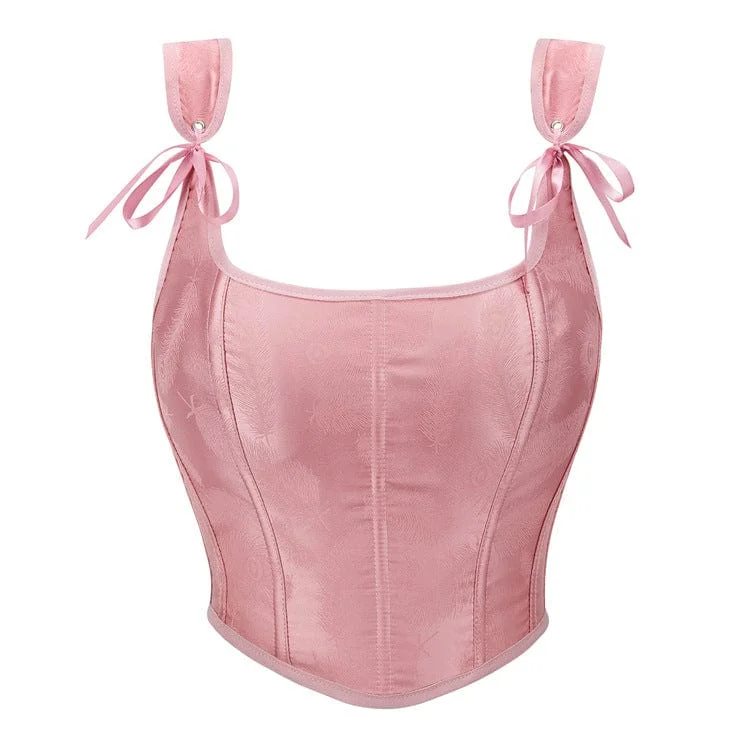 statement women bustiers and corsetsWomen's Grunge Lace-up Feather Printed Bustier