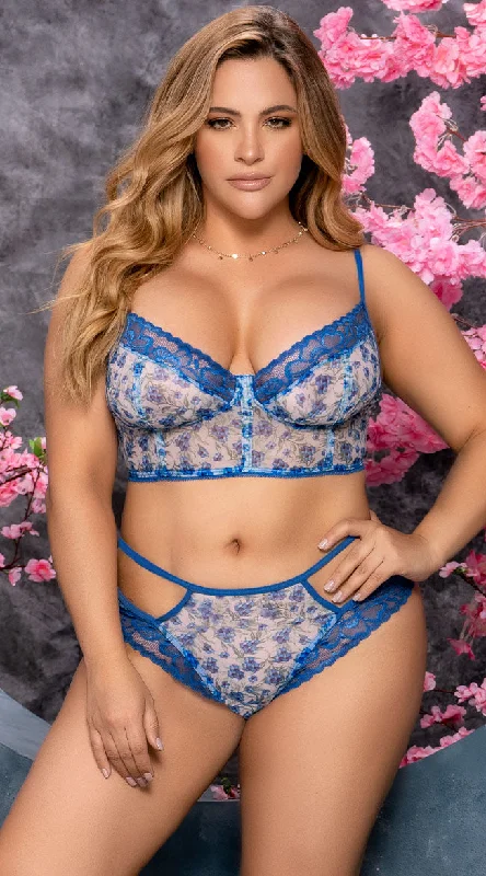 seamless wireless bras for everyday comfortPlus Size Secret Garden Bra Set