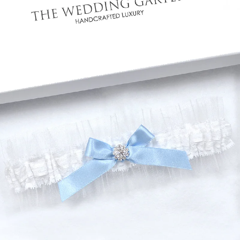 stretchy - material women gartersAnna White Tule & Lace Wedding Garter For Something Blue