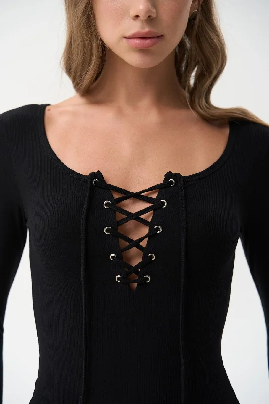 Organic Cotton Bodysuits for an Eco - Friendly and Comfortable OptionBlack Lace-Up Bodysuit Organic Cotton Bodysuits for an Eco - Friendly and Comfortable OptionBlack Lace-Up Bodysuit