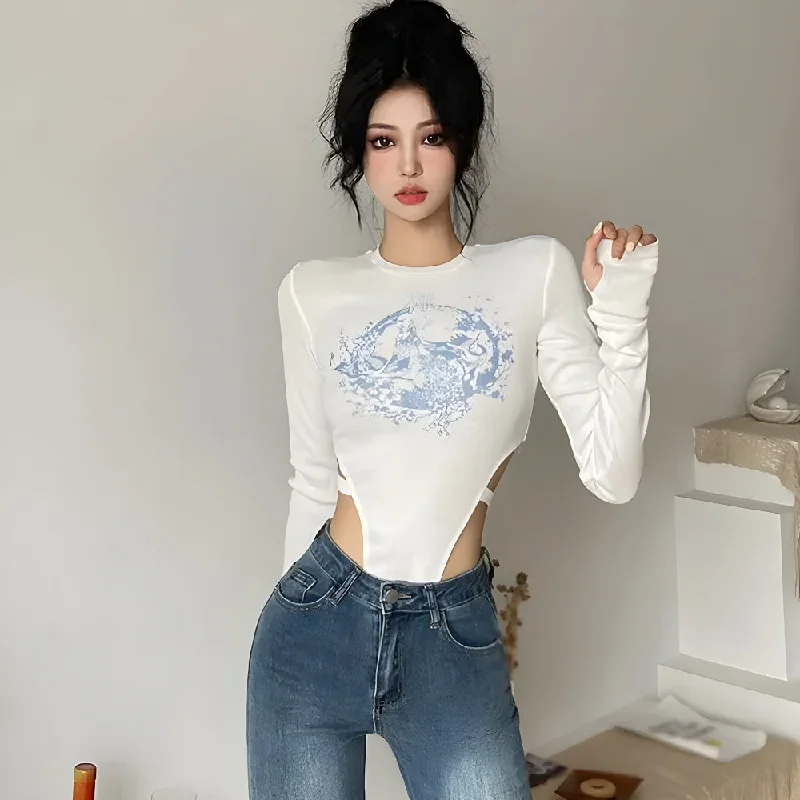 Convertible Straps Bodysuits for Multiple Styling OptionsMythology Figure Printed Bodysuit Convertible Straps Bodysuits for Multiple Styling OptionsMythology Figure Printed Bodysuit