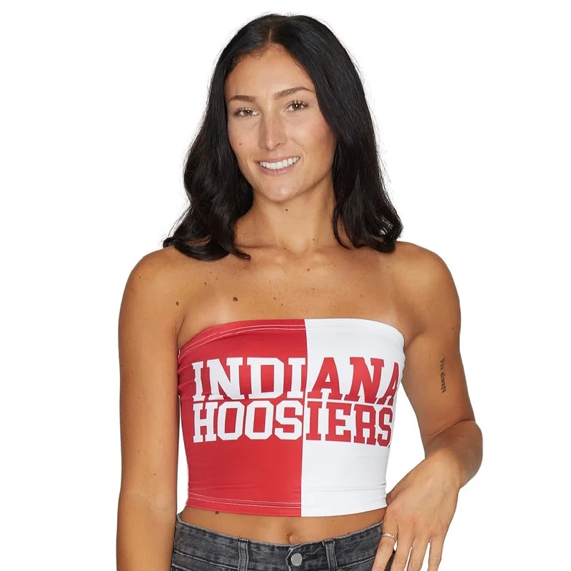 long - length women tube top for a tunic - like lookIndiana Hoosiers Two Tone Tube Top