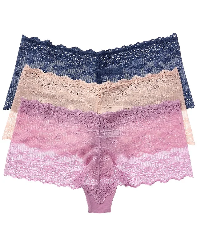 high - waisted women boyshort underwearb.tempt’d by Wacoal 3pk Inspired Eyelet Boyshort