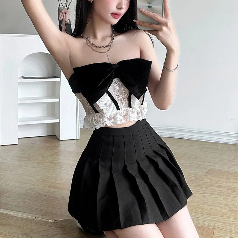 boned women bustiers and corsets structureWomen's Punk Bowknot Sheer Lace Bustier