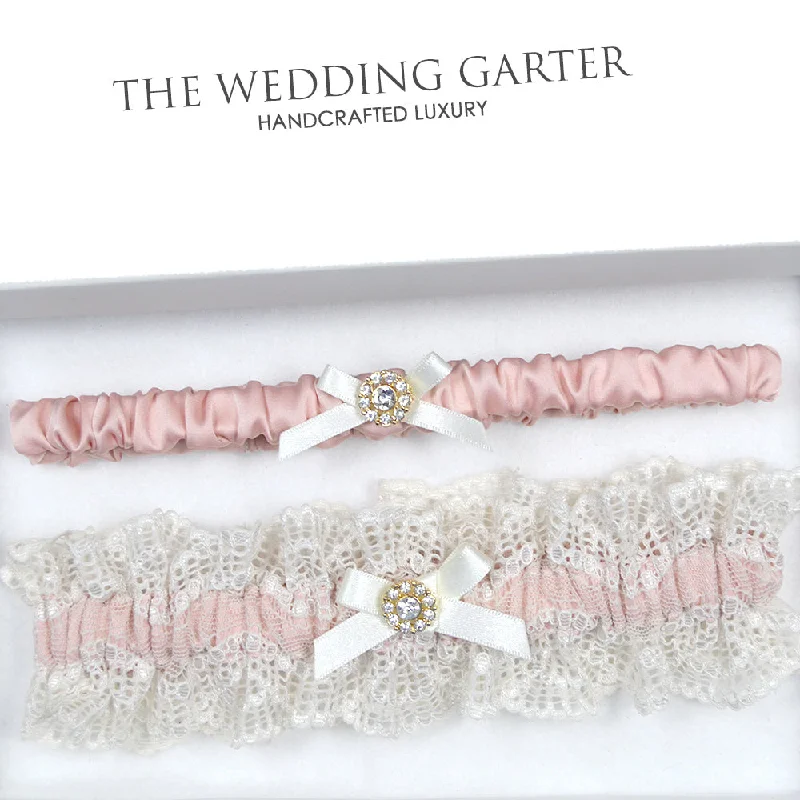 opaque women garters for modestyMary Powder Pink & Nude Lace Satin Wedding Garter Set opaque women garters for modestyMary Powder Pink & Nude Lace Satin Wedding Garter Set
