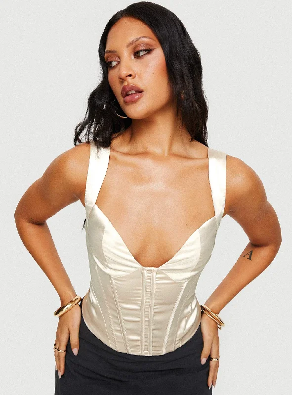 luxury women bustiers and corsets brandsRowley Top Cream