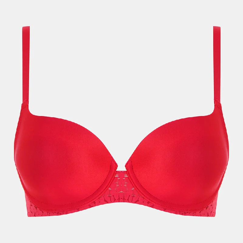 t - shirt bras for a smooth look under clothesNorah Poppy Red Sweetheart T-Shirt Bra