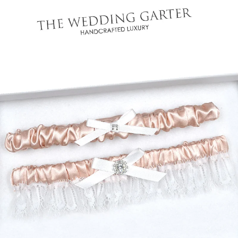 honeymoon women gartersBlush Wedding Garters With Eyelash Lace (15 Colours)