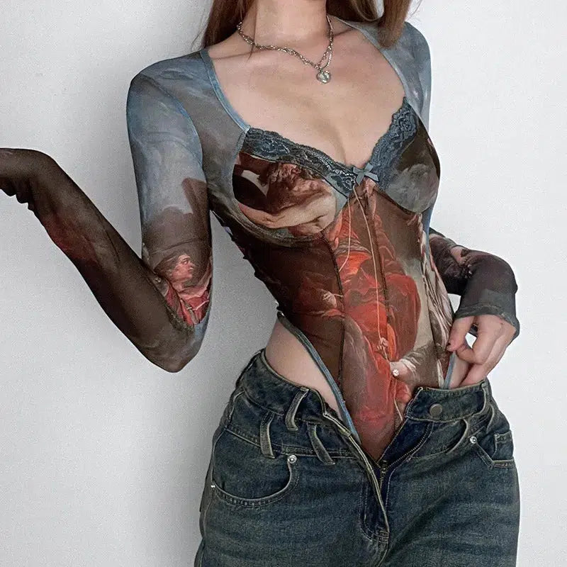 Printed Bodysuits with Floral Patterns for a Feminine VibeRenaissance Bodysuit