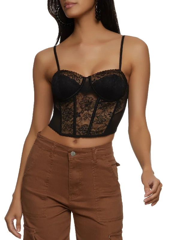 hypoallergenic women bustiers and corsetsFloral Lace Corset Bustier Top