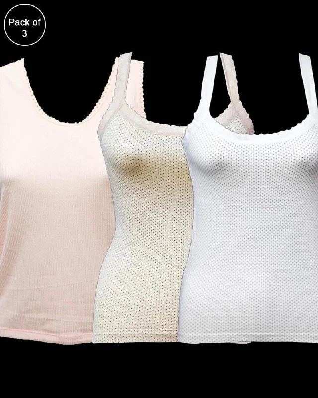 spaghetti strap women camisoles & tanks for summerPack of 3 Teen Age Camisole For Ladies - Mix Colors
