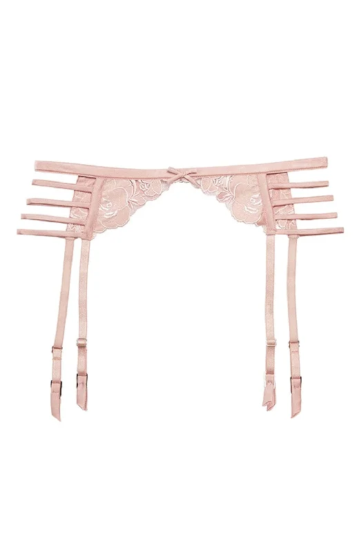 plus - size - friendly women gartersRose Logo Embroidery Garter Belt