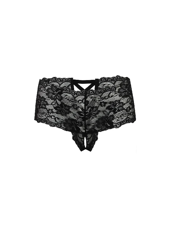stretch - fabric women boyshort for dancingCurvy Good Night Kiss Crotchless Boyshort