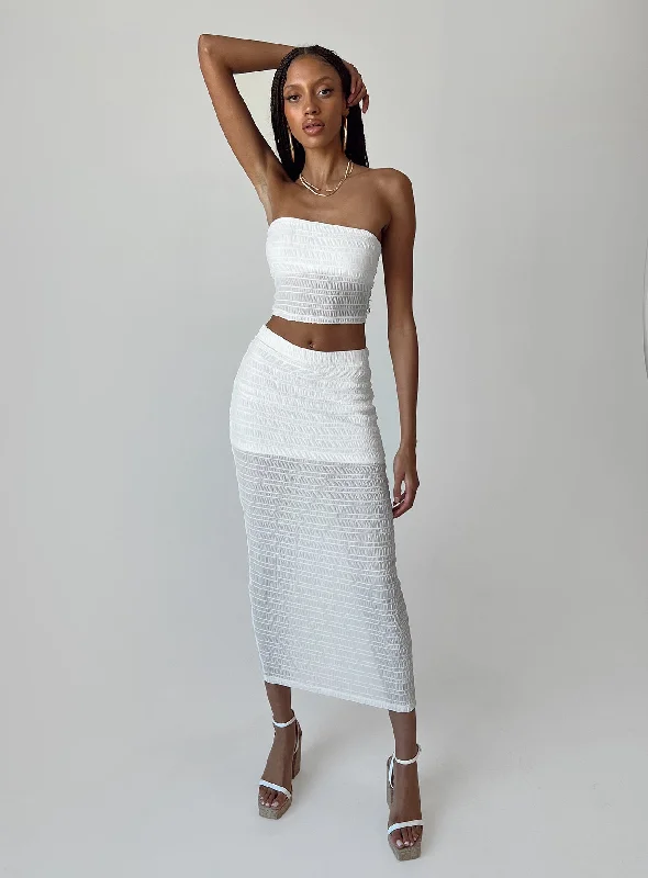 sequined women tube top for party nightsEmmie Set White