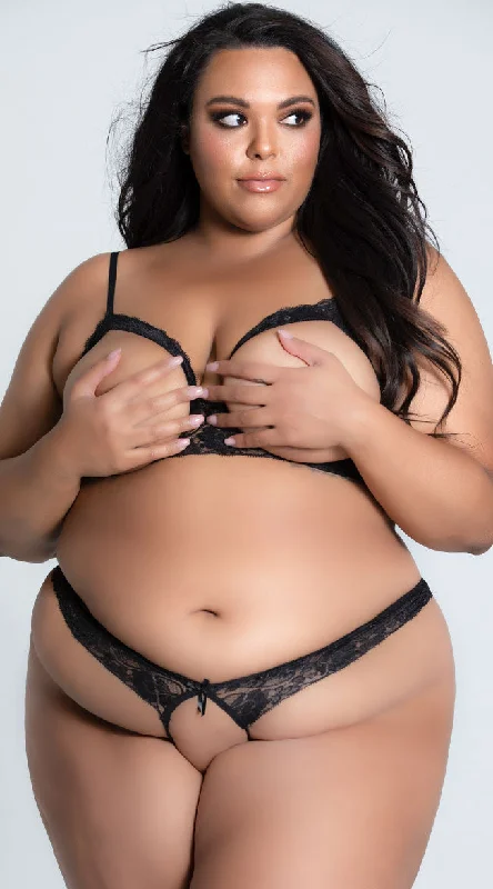 nursing bras for new mothersPlus Size Hide And Peek Lace Bra Set