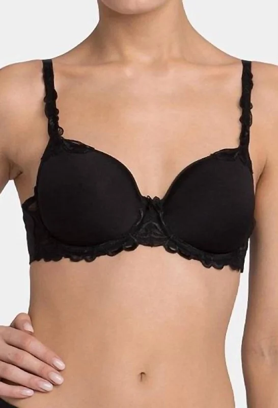 full cup padded bras for enhanced shapeModern Finesse Space Padded T-Shirt Bra In Black