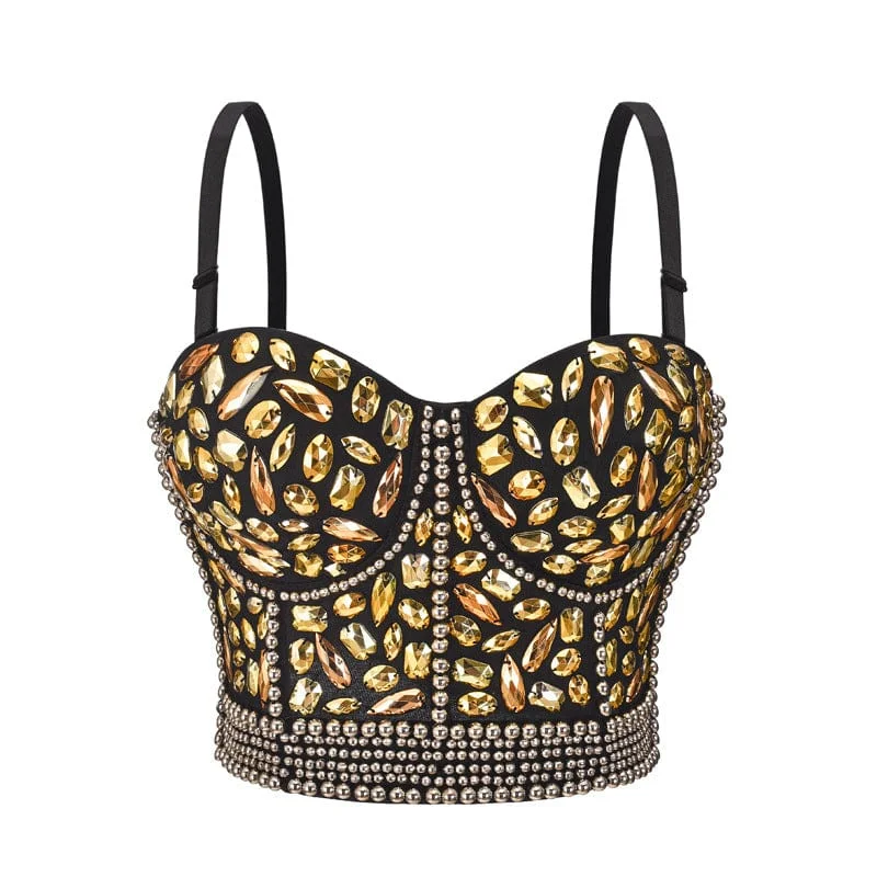 high - waisted women bustiers and corsetsWomen's Gothic Cobblestone Beaded Bustier