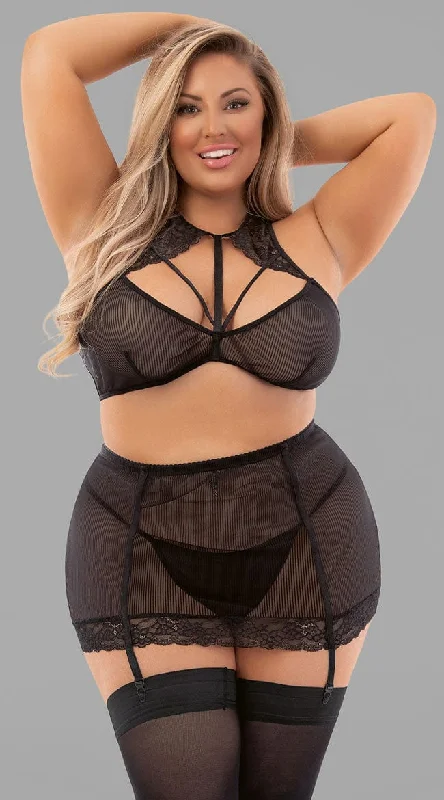 balconette lace bras for a feminine touchPlus Size Strap Me In Bra Set