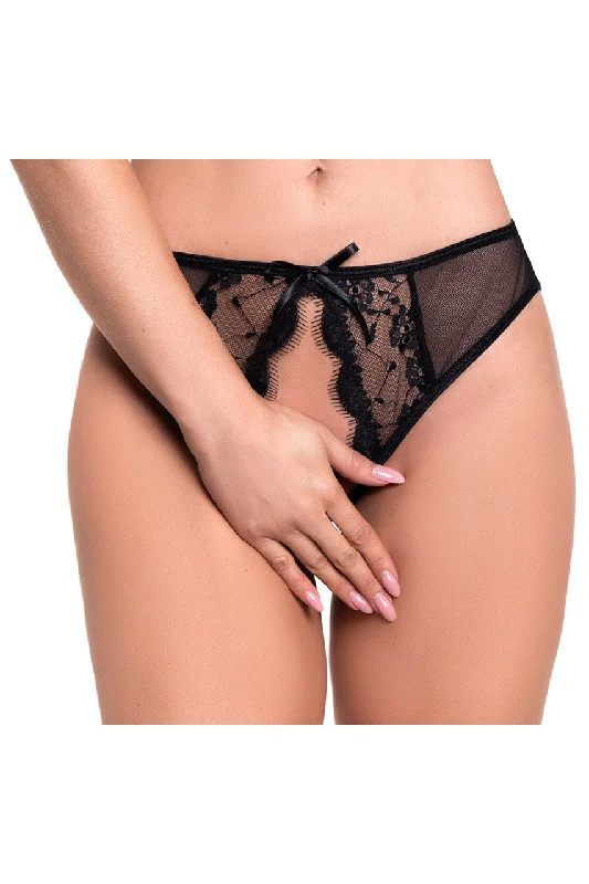 thermal panties for women in cold weatherMesh and Lace Crotchless Panty
