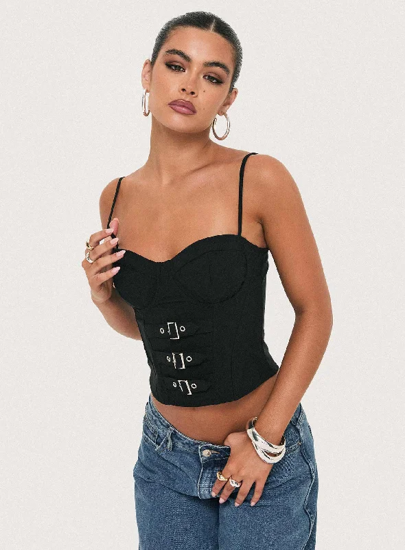 minimalist women bustiers and corsetsCome Through Top Black