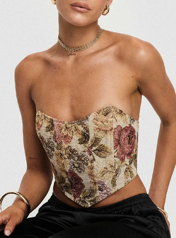 Gothic women bustiers and corsets aestheticWilsone Strapless Bustier Top Multi