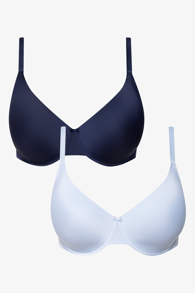 moisture wicking convertible brasPlus Size 2 Pack Smooth T-Shirt Bras Blue