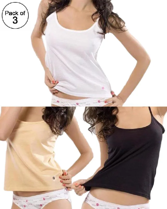 women camisoles & tanks for layering under sweatersPack of 3 - Valentine Secret White Camisole 5001