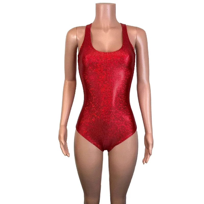 Maternity Bodysuits for Expecting Mothers' ComfortBodysuit - Red Shattered Glass Holographic