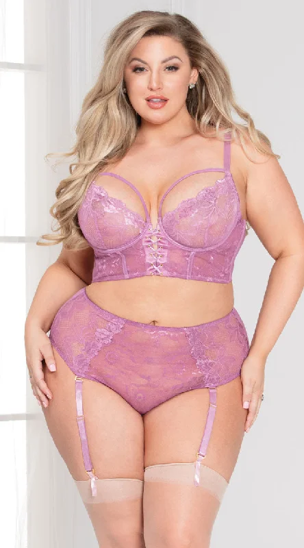 backless bras for revealing outfitsPlus Size Pretty In Pink Longline Bra Set