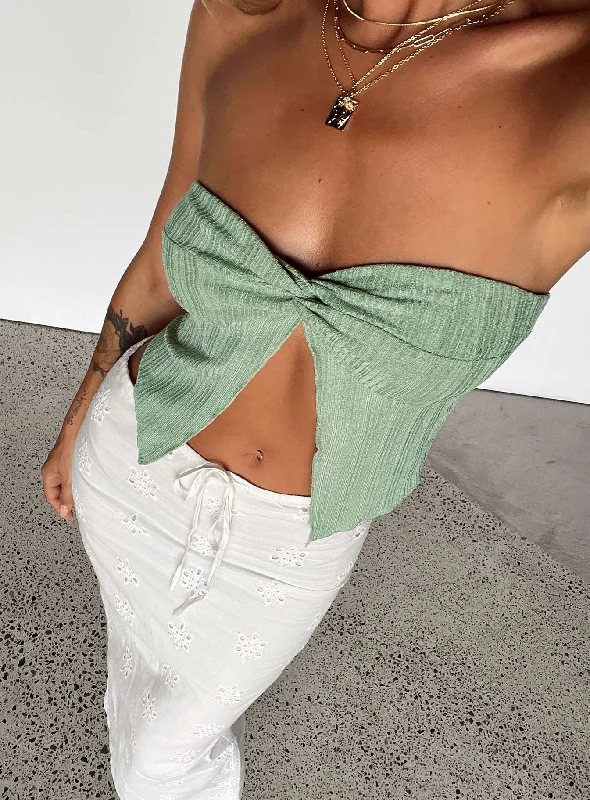 recycled - material women tube top for sustainable fashionMani Top Green