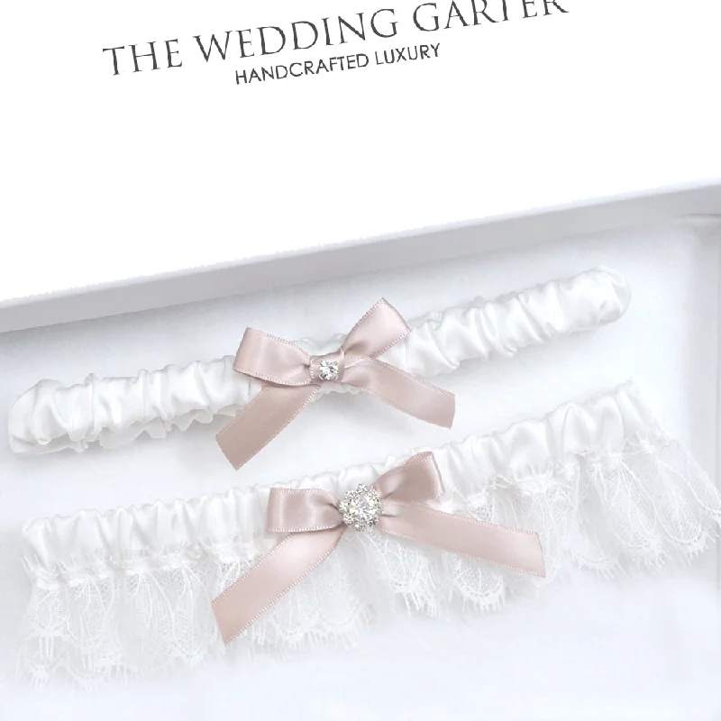 modern women garters fashion trendsRene White Eyelash Lace Wedding Garter Set