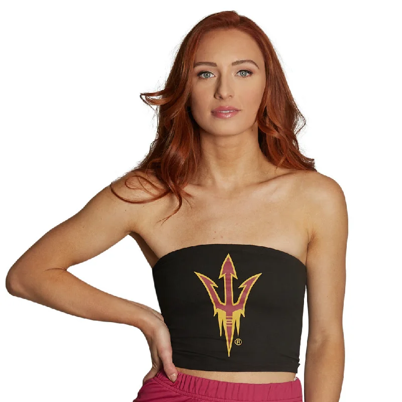 embroidery - detailed women tube top for a unique designArizona State ASU Black Tube Top