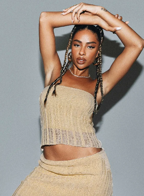 seamless women tube top for a smooth under - clothes lookHendon Tube Top Beige