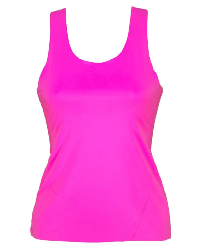 high low hem women camisoles & tanks for a unique lookPlain Fancy Camisole For Women - Hot Pink Color - 184