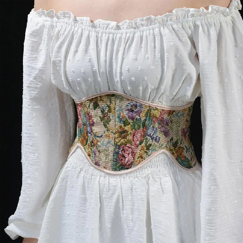 underbust corsets for women fashionCottagecore Ribbon Lace Up Waist Corset