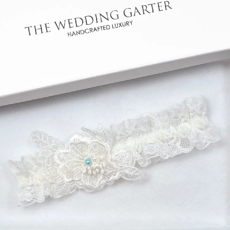 satin women garters for weddingsVera Floral Ivory Lace Wedding Garter For Brides