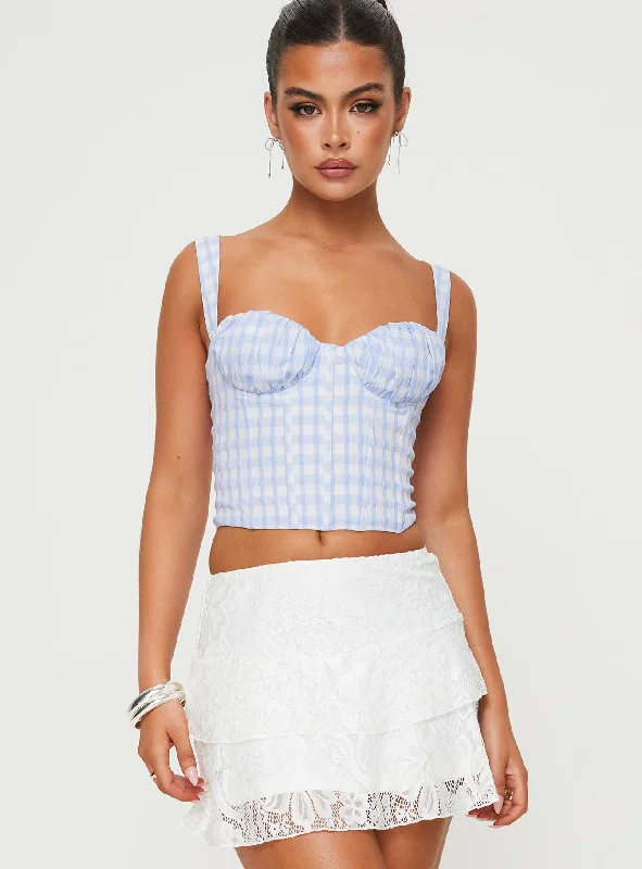 machine made women bustiers and corsetsIn The Fields Top Blue