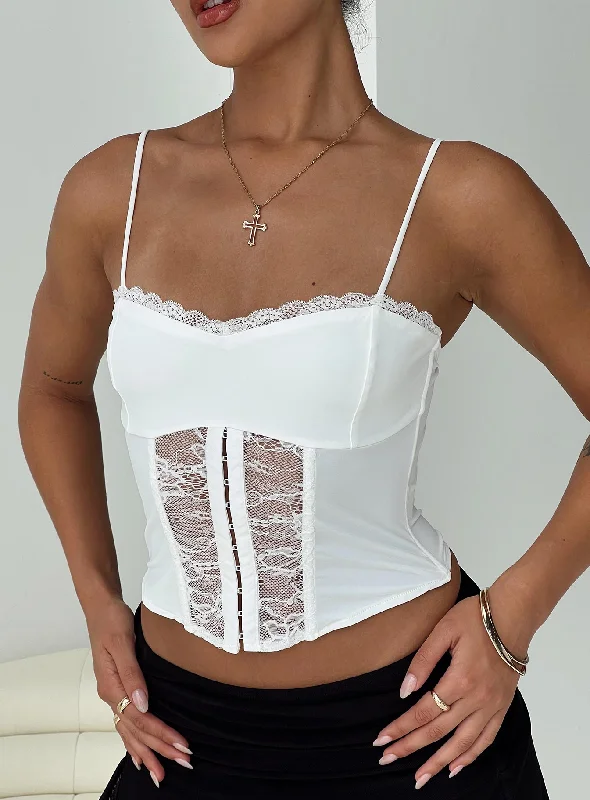 longline women bustiers and corsetsColetto Corset Top White