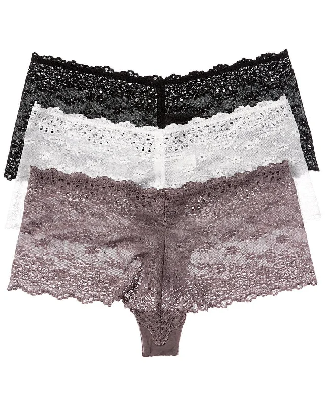 lace - trimmed women boyshort pantiesb.tempt’d by Wacoal 3pk Inspired Eyelet Boyshort