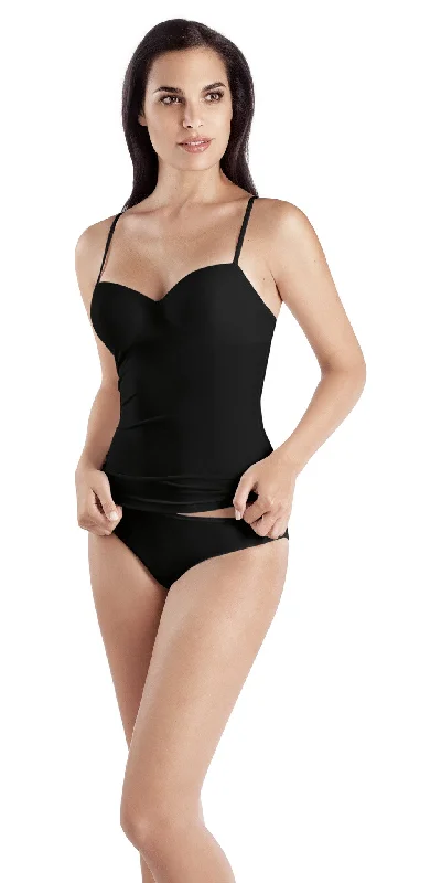 women camisoles & tanks for swimming poolsideHanro Allure Bra Camisole | Black