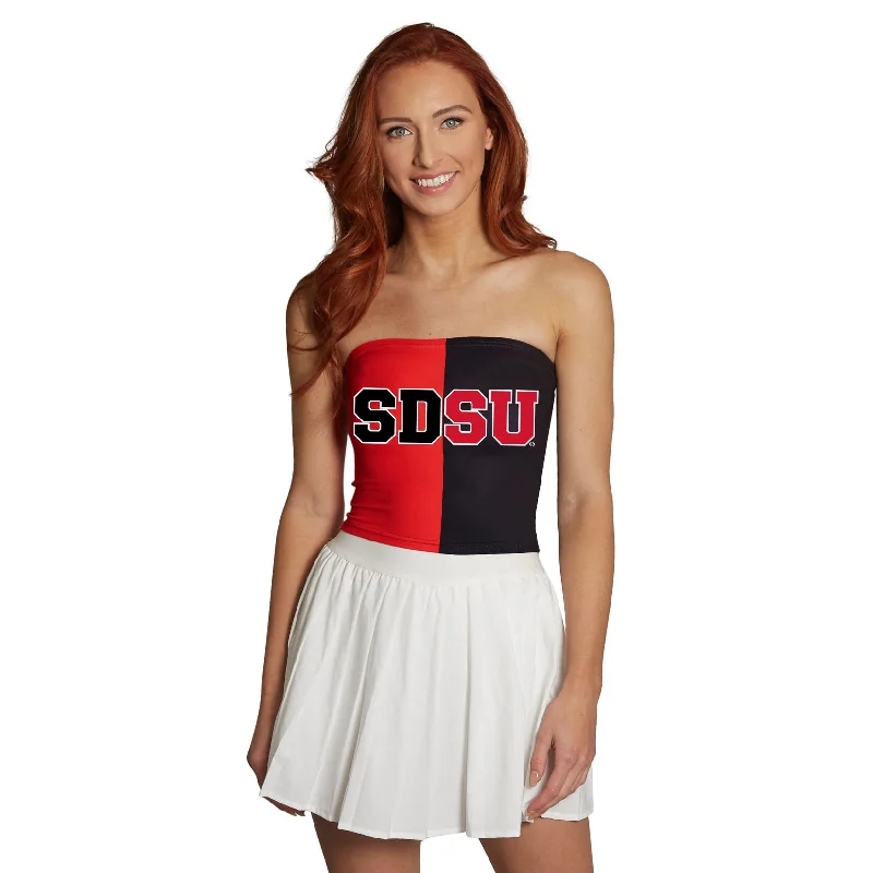 denim women tube top for a casual and rugged styleSan Diego State Aztecs Two Tone Tube Top