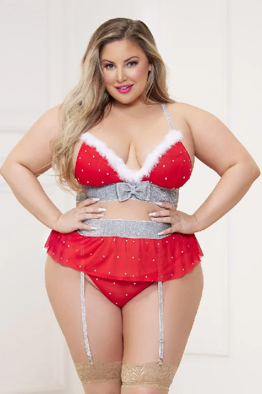 sleep bras for all night comfortPlus Size Winter Wonderland Bra Set