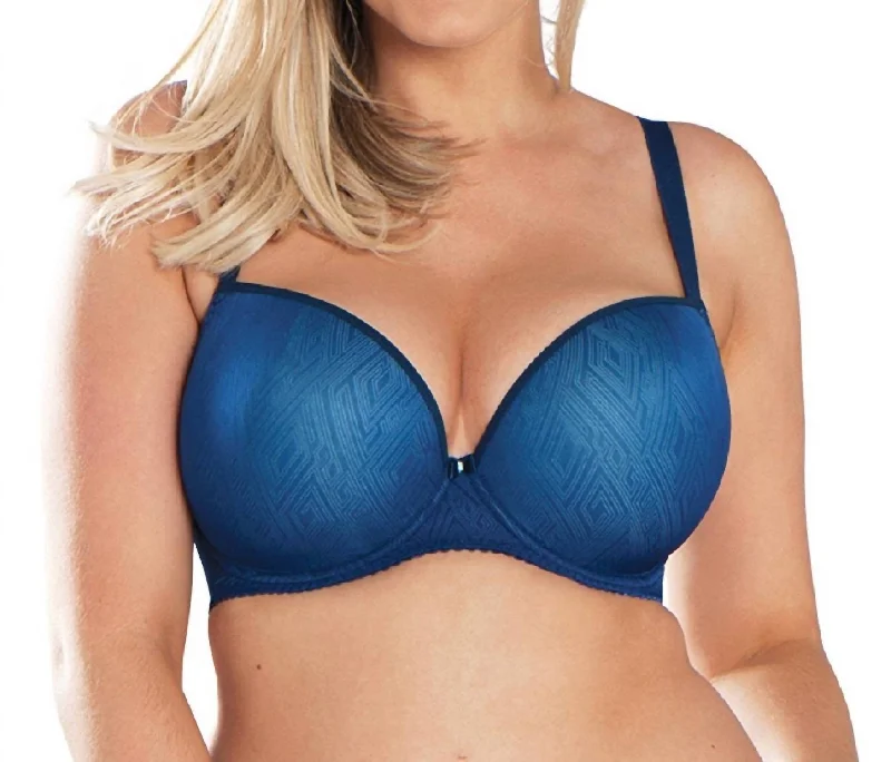 underwire sports bras for extra stabilitySmoothie Soul Plunge T-Shirt Bra In Navy