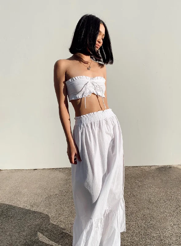 knot - front women tube top for a unique and flattering detailOliver Maxi Set White