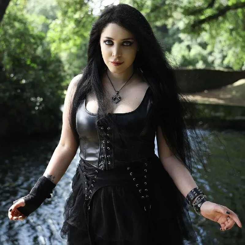 seamless women bustiers and corsets comfortWomen's Punk Lacing-up Faux Leather Bustier