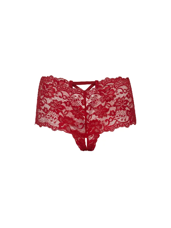 moisture - management women boyshort sleepwearGood Night Kiss Lace Crotchless Boyshort