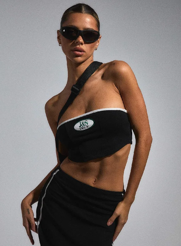 crocheted women tube top for a handmade and bohemian styleJGR & STN Bianca Boob Tube Black