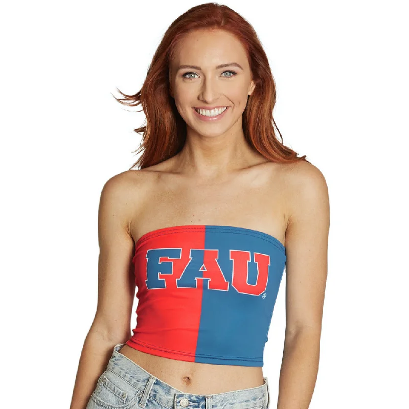 low - cut women tube top for a more revealing and sexy lookFlorida Atlantic Owls Two Tone Tube Top